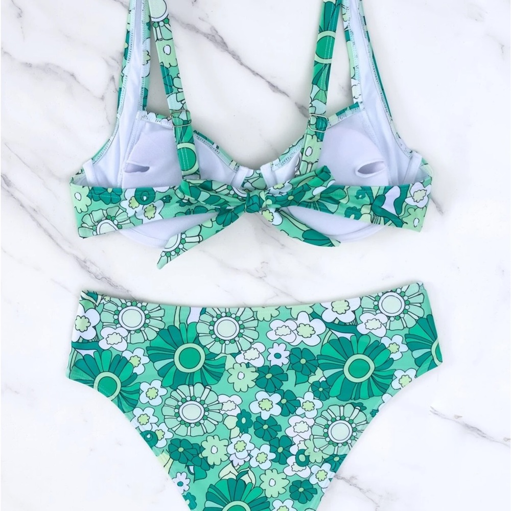 FLORAL PRINT BOHO 2 PIECE BIKINI SWIMSUIT - Picture 4 of 4